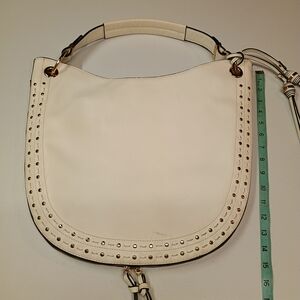 Elegant White Leather Hobo Bag